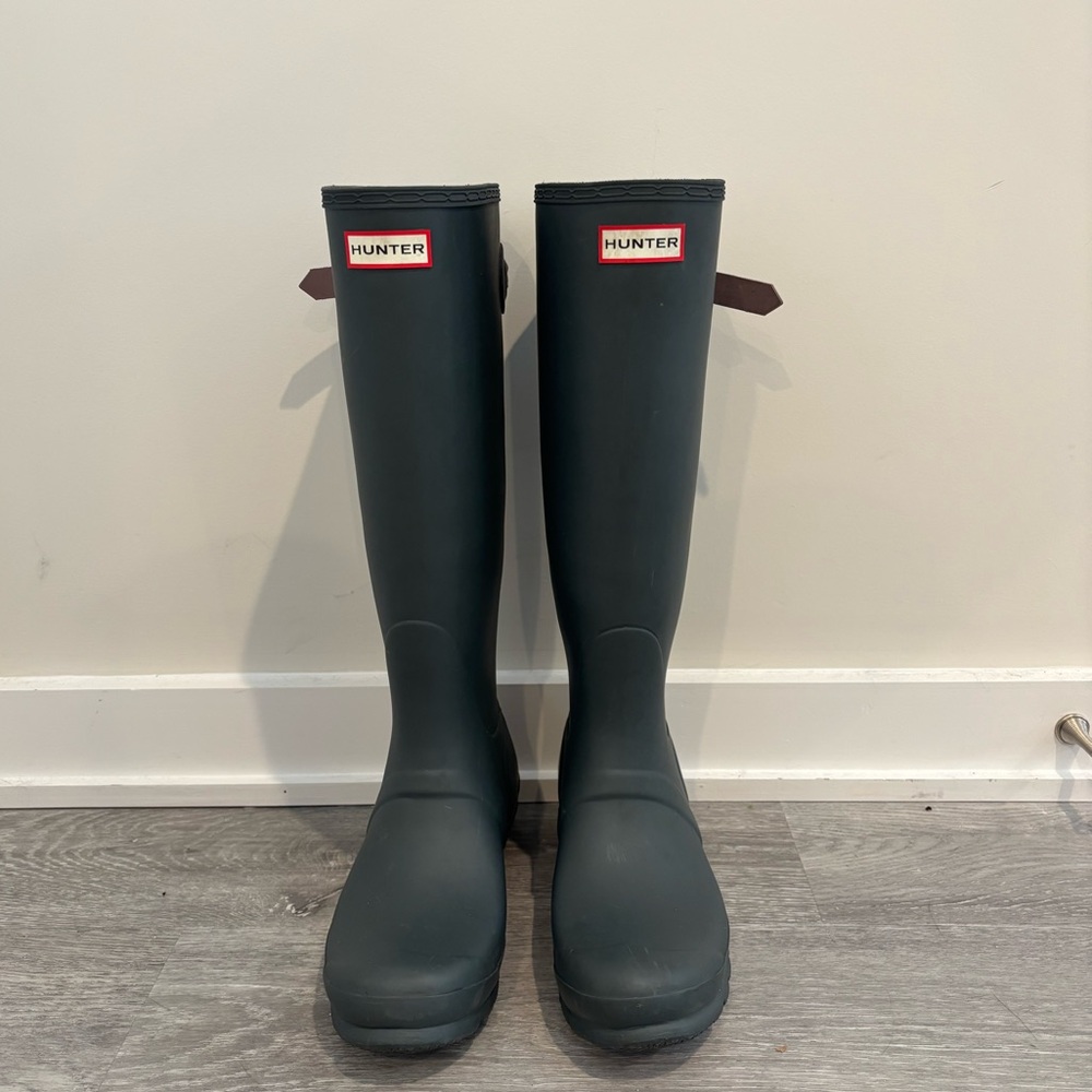 Hunter Classic Dark Gray Rain Boots (Women’s Original Back Adjusted)